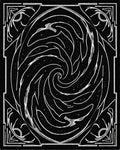 Ornate Swirl White On Black Design Rug