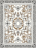 Elegant Brown and Black Floral Swirl Rug