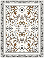 Elegant Brown and Black Floral Swirl Rug