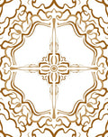 Ornate Floral medallion Design on White Rug
