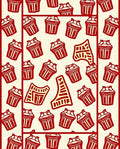 Red Cream Abstract Pattern Rug