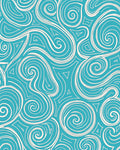 Cyan Blue Swirls Triangles Design Rug