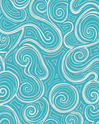 Cyan Blue Swirls Triangles Design Rug