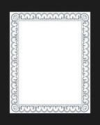 Ornate Gray Scrollwork Frame Rug