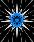 Dynamic Blue White Starburst Design Rug