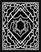 Intricate Black White Geometric Symmetry Rug
