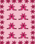 Pink Poinsettia Floral Arrangement Rug