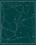 Cosmic Map With White Lines Design Rug