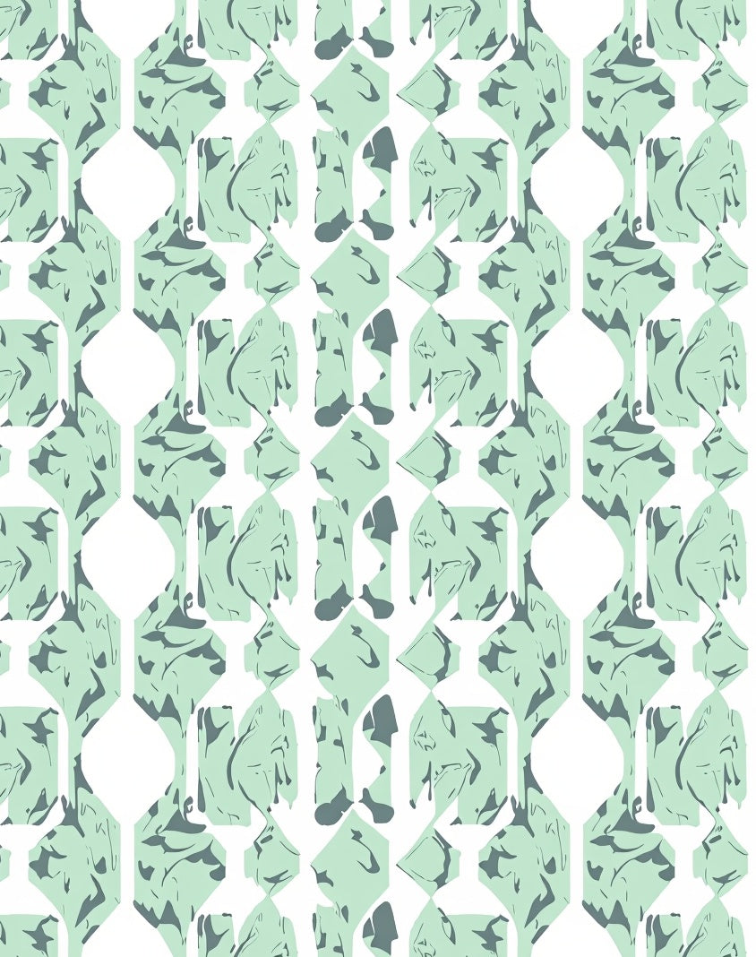 Mint Abstract Geometric Pattern Rug