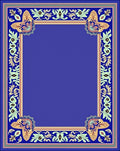 Royal Blue Floral Border Area Rug