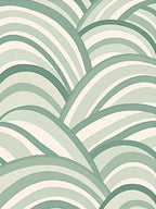 Green Wavy Arc Pattern Rug