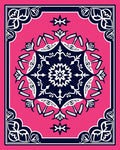 Floral Medallion Pink Navy Rug