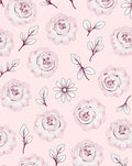 Pale Pink Rose Garden Outline Rug