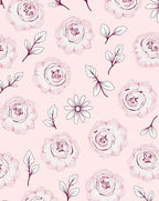 Pale Pink Rose Garden Outline Rug