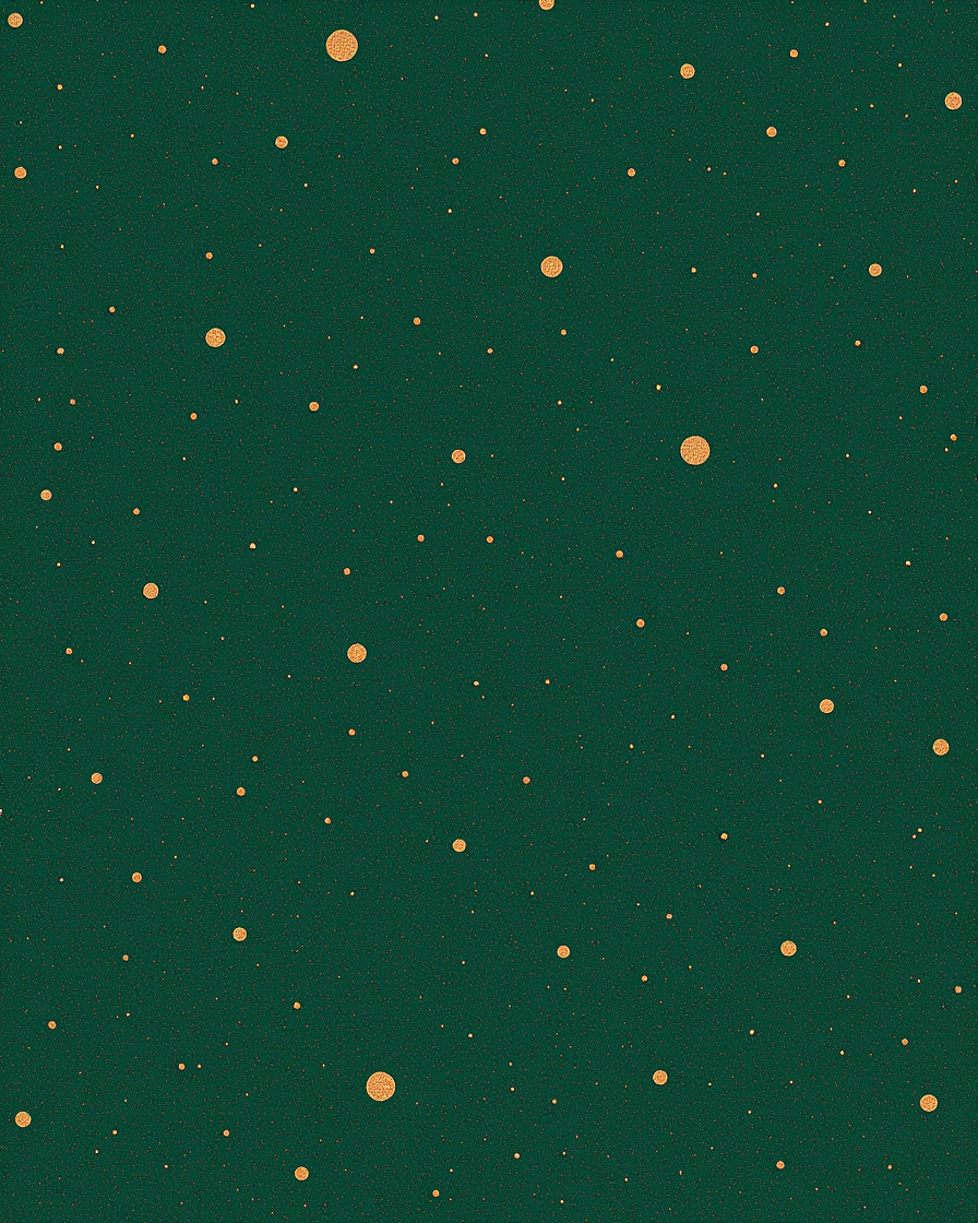Emerald Green Gold Dot Pattern Rug