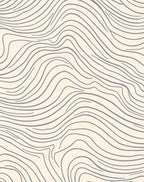 Abstract Wavy Lines on Cream Rug