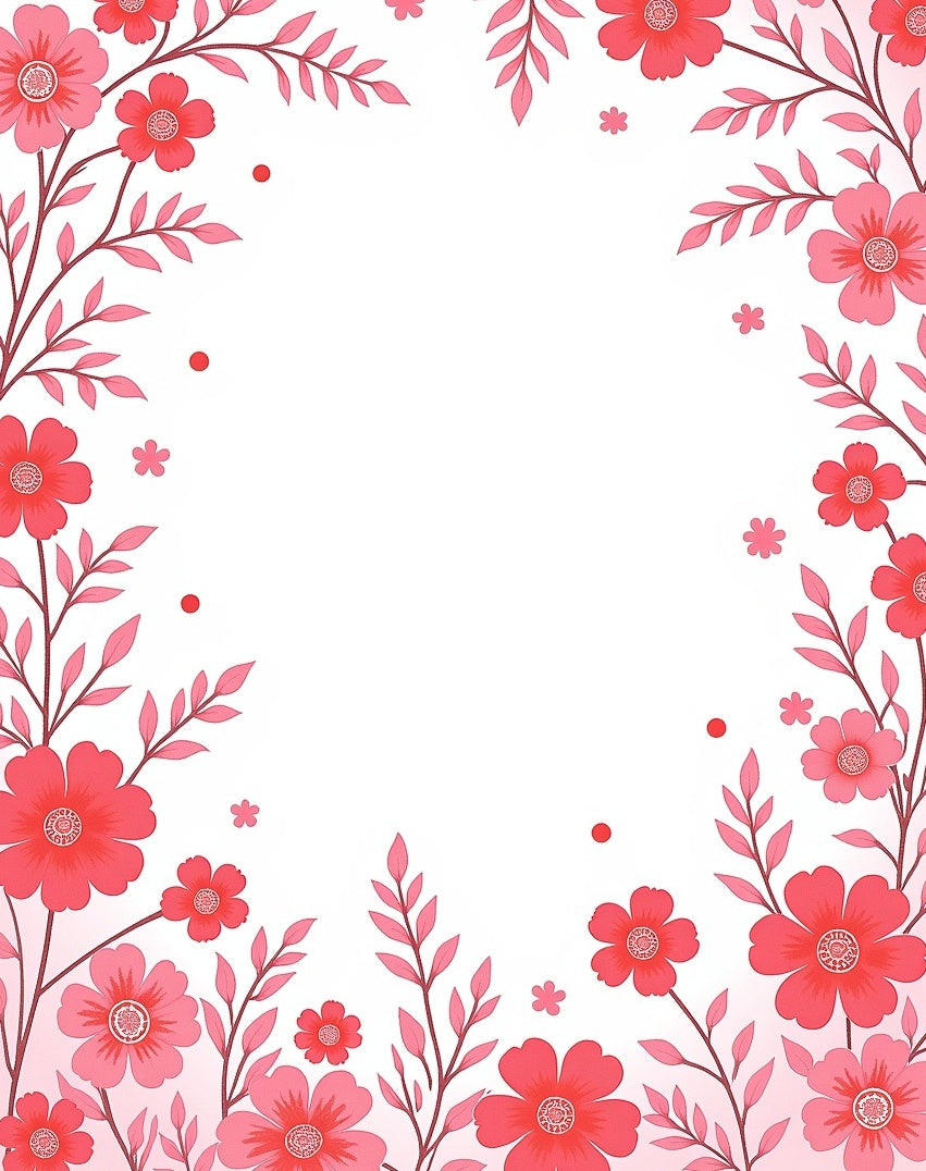 Charming Pink Floral Pattern Rug