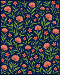 Coral Bloom Floral Pattern Rug