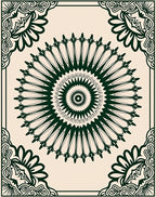 Intricate Dark Green Mandala Pattern Rug