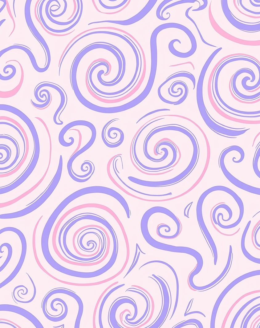Playful Swirl Patterned Lavender Pink Rug