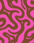 Swirl Pink Brown Abstract Pattern Rug