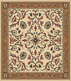 Elegant Floral Scroll Pattern Rug