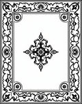 Bold Black White Ornate Pattern Rug