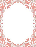 Coral Floral Vines Frame Design Rug
