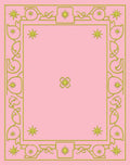 Elegant Gold Filigree Star Patterned Rug