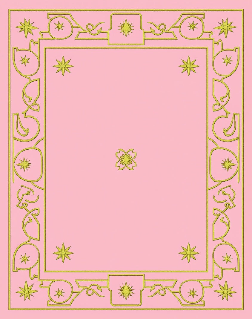 Elegant Gold Filigree Star Patterned Rug
