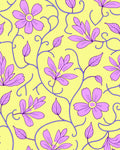 Purple Floral Vine Pattern Rug