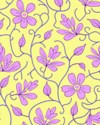 Purple Floral Vine Pattern Rug