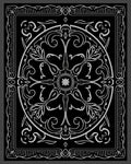 Monochromatic Floral Mandala Pattern Rug