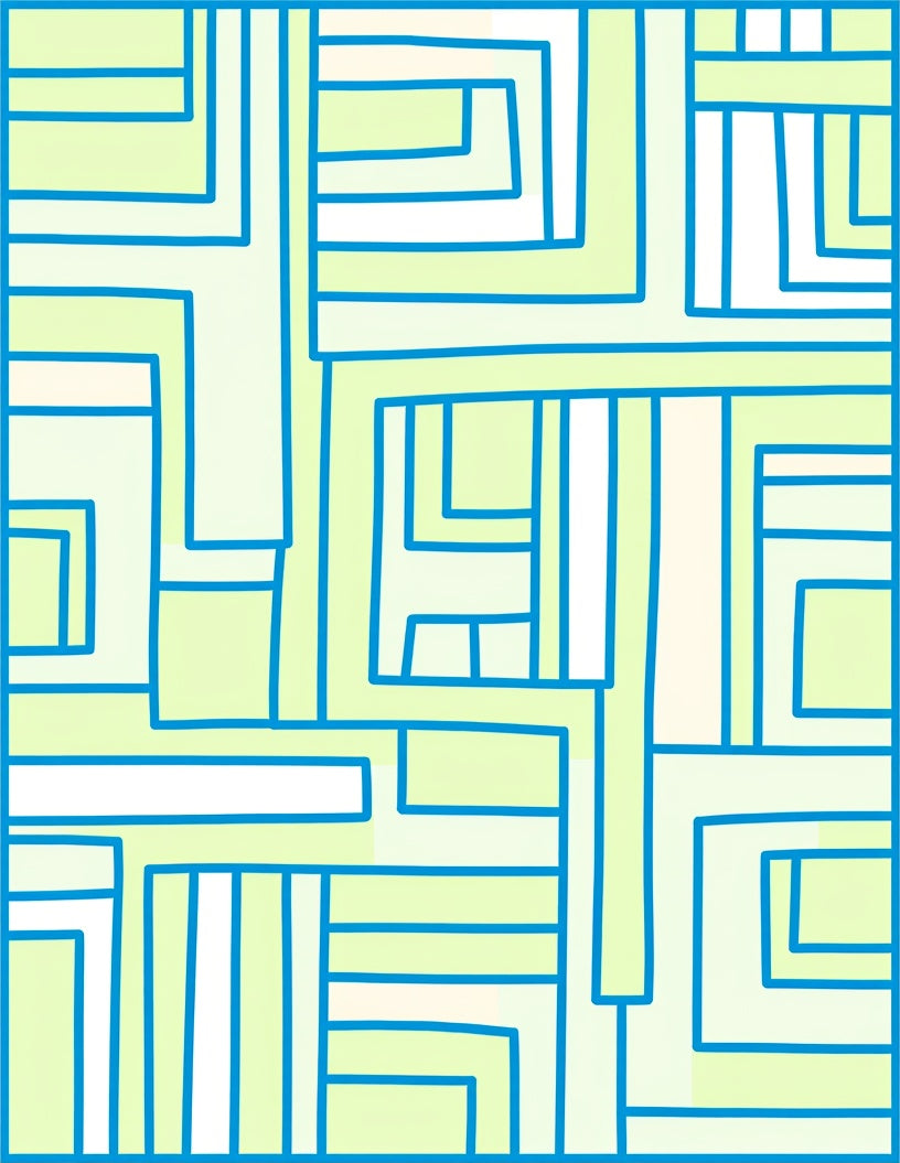Abstract Geometric Pastel Lines Rug