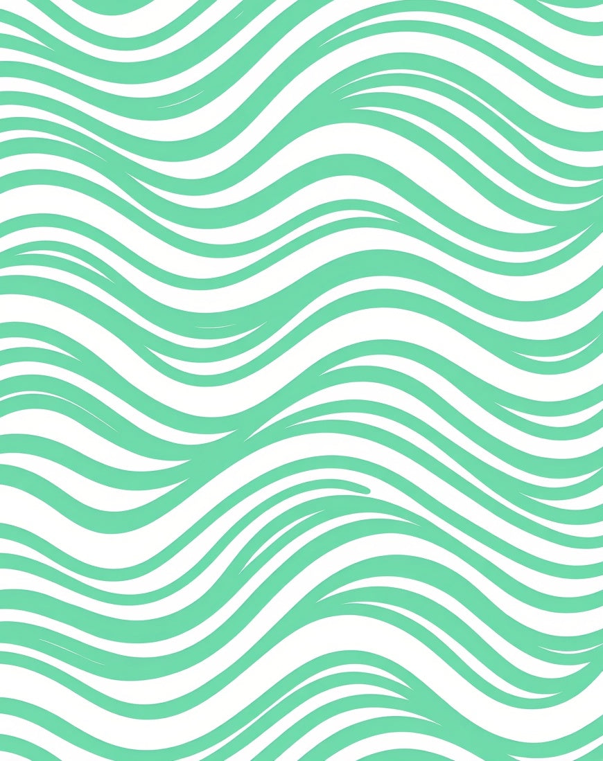 Serene Aqua Wavy Stripes Rug