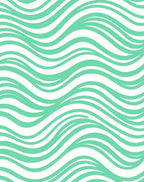 Serene Aqua Wavy Stripes Rug