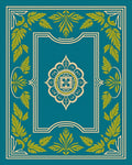 Teal Floral Medallion Border Rug