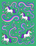 Whimsical Unicorn Star Rainbow Pattern Rug