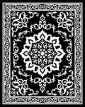 Monochromatic Floral Scrollwork Lace Design Rug