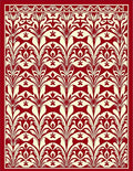 Crimson Cream Floral Patterned Rug