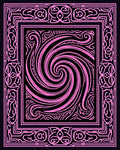 Abstract Pink Swirl Inner Border Rug