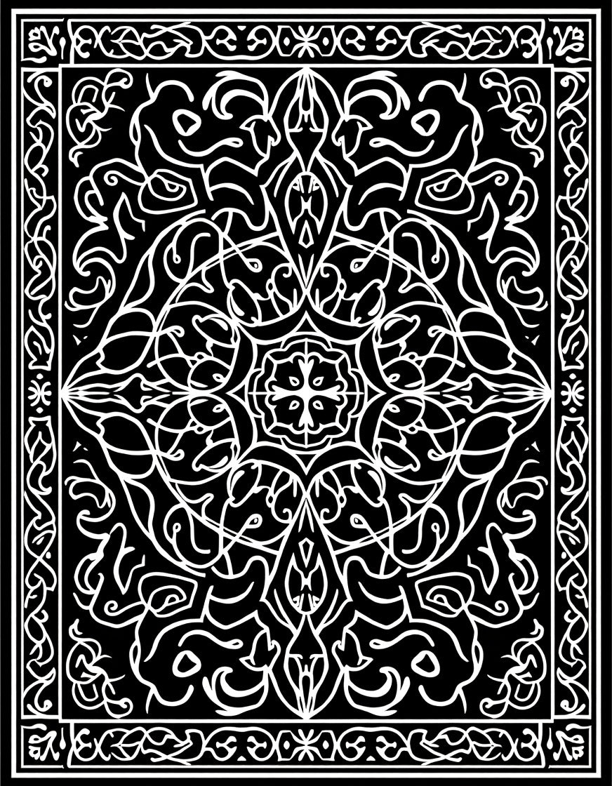 Intricate Floral and Swirl Design Rug