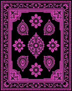 Vibrant Pink Floral Mandala Pattern Rug