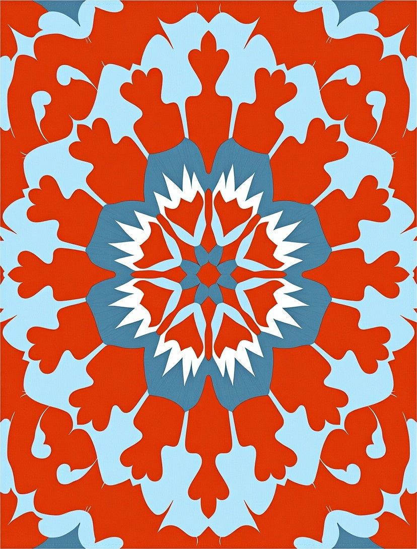 Mandala Style Radial Pattern Rug
