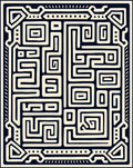 Abstract Maze Geometric Pattern Rug
