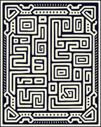 Abstract Maze Geometric Pattern Rug
