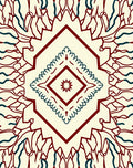 Maroon And Teal Complex Diamond Pattern Rug