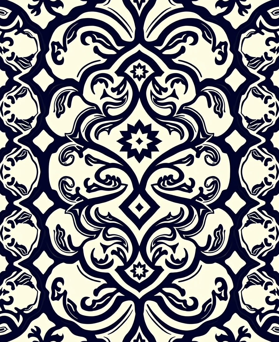 Classic Floral Damask Pattern Rug