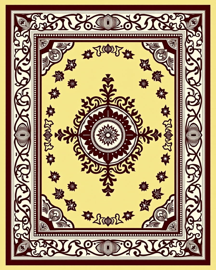 Bold Floral Mandala Pattern Rug
