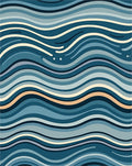 Abstract Blue Wave Pattern Design Rug